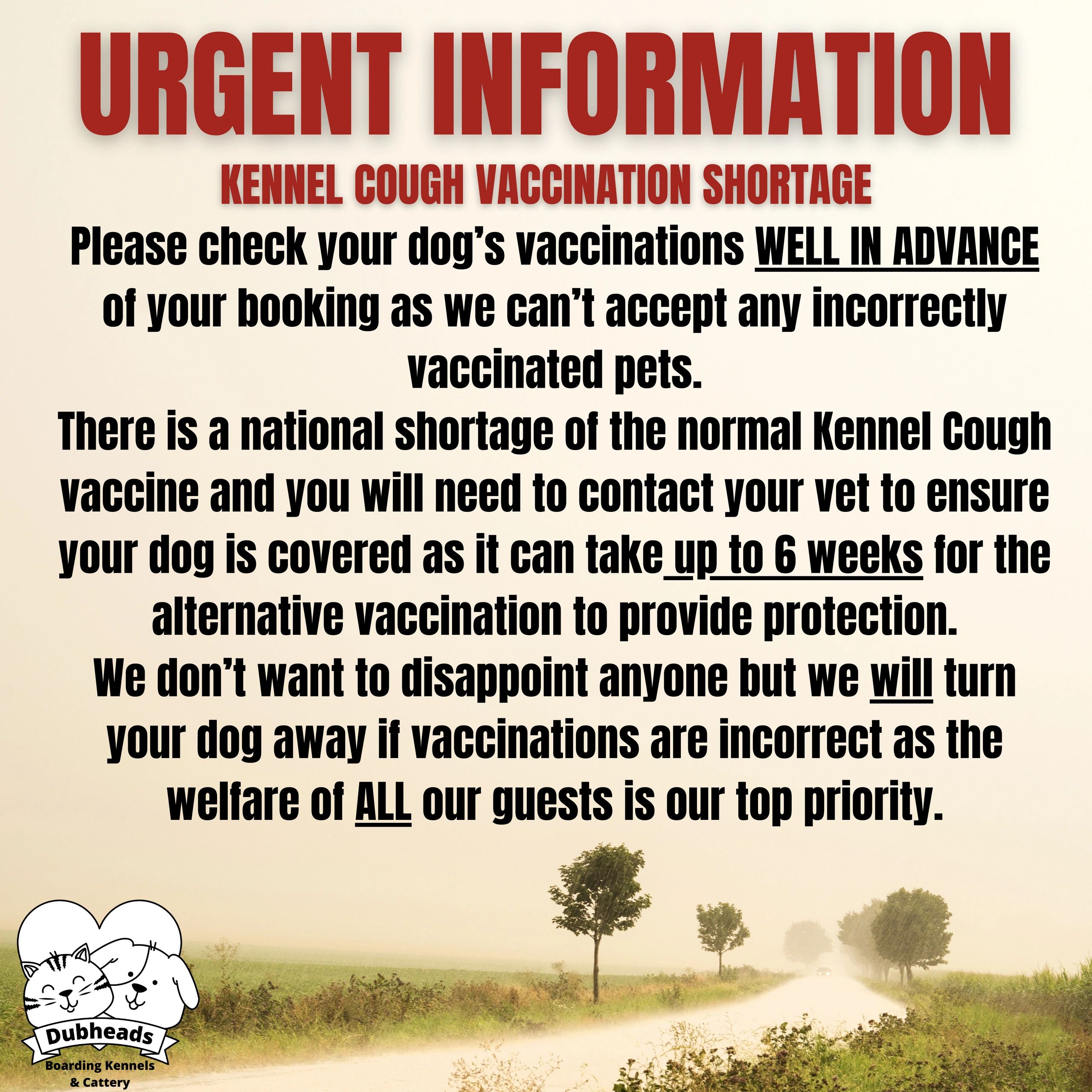 Terms and Conditions Dubheads Boarding Kennels and Cattery